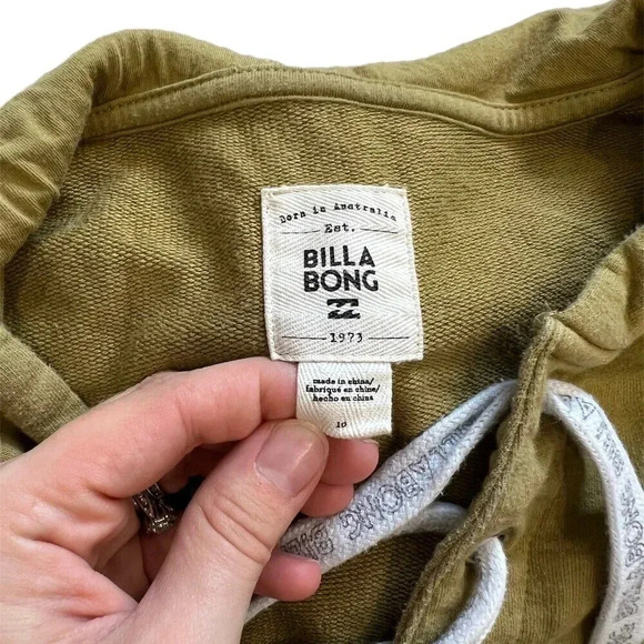 Billabong Brown Lace Up Logo Hoodie 10 - Picture 3 of 3